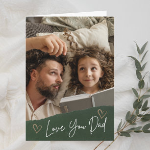 Grüne Liebe zu Papa Herz Individuelle Foto Vaterta Karte
