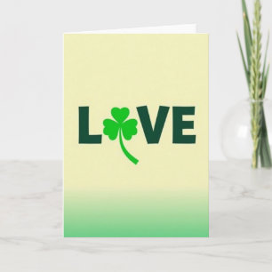 Grüne Liebes-Shamrock-Karte Karte