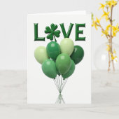 Grüne Liebesballons Karte (Gelbe Blume)