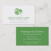 Grüne Lieferanten von Petersilie-Kräutern Visitenk Visitenkarte (Vorne/Hinten)