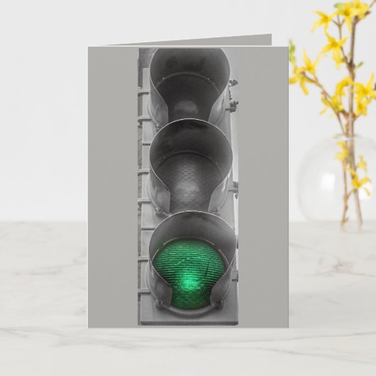 Grüne LIght-Grußkarte Karte (Gelbe Blume)