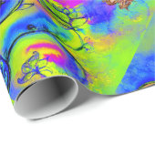 GRÜNE LILA BLAUE WEISSISCHE BLUME, SCHALTFLÄCHEN GESCHENKPAPIER (Rolleneckpunkt)