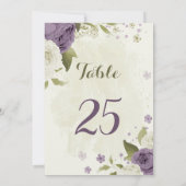 Grüne, lila Blume Tischnummer (Rückseite)