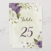 Grüne, lila Blume Tischnummer (Vorne/Hinten)