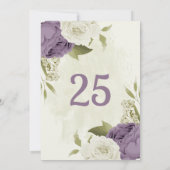 Grüne, lila Blume Tischnummer (Rückseite)