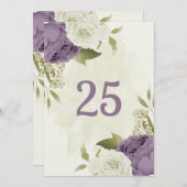 Grüne, lila Blume Tischnummer (Vorne/Hinten)