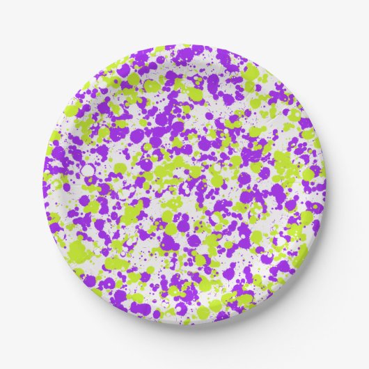 Grüne Lila Farbtöne Pappteller (Vorderseite)