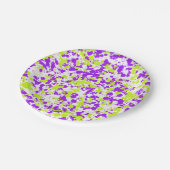 Grüne Lila Farbtöne Pappteller (Schrägansicht)