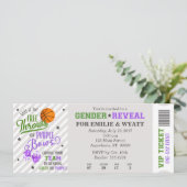 Grüne Lila Freie Throws oder Bugs Gender Reveal Einladung (Stehend Vorderseite)