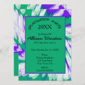 Grüne Lila Gefärbte Krawatte Abschluss wirbeln Einladung (Vorne/Hinten)