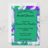 Grüne Lila Gefärbte Krawatte Brautparty wirbeln Einladung (Vorderseite)