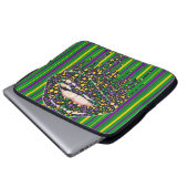 GRÜNE LILA GELBSTREIFEN LUSH LIPS MIT TROPFEN LAPTOPSCHUTZHÜLLE (Vorne Knopf)