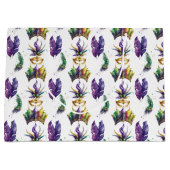 GRÜNE LILA GOLD MARDI GRAS MASKS & FEATHERS GROßE GESCHENKTÜTE (Vorderseite)