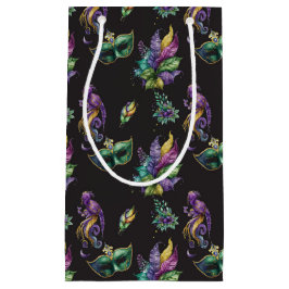 GRÜNE LILA GOLD MARDI GRAS MASKS & FEATHERS KLEINE GESCHENKTÜTE