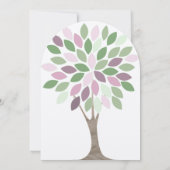 Grüne Lila Hochzeit der Baumkirche Einladung (Rückseite)