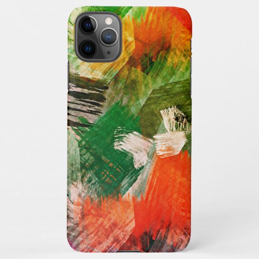 Grüne Lila Orange Rote Pinselstriche Art Muster iPhone Hülle (Rückseite)