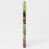 Grüne Lila Orange Rote Pinselstriche Art Muster iPhone Hülle (Rechte Seite)