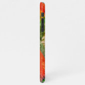 Grüne Lila Orange Rote Pinselstriche Art Muster iPhone Hülle (Linke Seite)