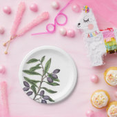 Grüne Lila Platte aus Olivenbaum Pappteller (Party)