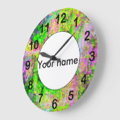 Grüne lila Textur Große Wanduhr (Winkel)