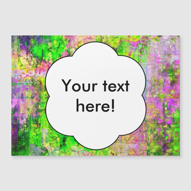 Grüne lila Textur Magnetkarte (Vorderseite)