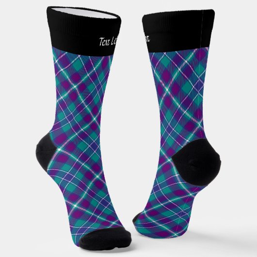 Grüne, Lila und blaue Tartan-Socken Socken (Gewinkelt)