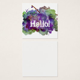 Grüne/lila Watercolor-Farben-Spritzer-hallo