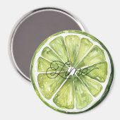 Grüne Limette Frucht Magnet (Vorderseite/Rückseite)