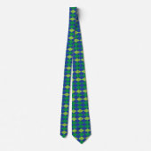 Grüne Limette Grüne Diamant Karomuster Krawatte (Rückseite)