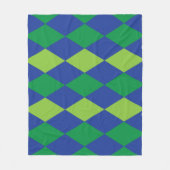 Grüne Limette Grüne Diamant-Schachbrettmuster Fleecedecke (Vorderseite)