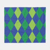 Grüne Limette Grüne Diamant-Schachbrettmuster Fleecedecke (Vorderseite (Horizontal))