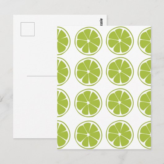 Grüne Limette Limette-Muster Postkarte (Vorne/Hinten)
