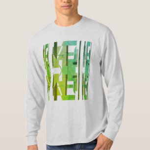 Grüne Limette Oliven gemusterte MCM-Optik abstrakt T-Shirt