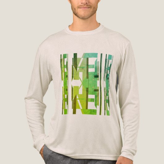 Grüne Limette Oliven gemusterte MCM-Optik abstrakt Tri-Blend Shirt (Vorderseite)