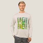 Grüne Limette Oliven gemusterte MCM-Optik abstrakt Tri-Blend Shirt (Volle Vorderseite)
