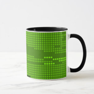 GRÜNE LIMETTE SCHWARZE NEON RETRO PUNKTE KUNST TASSE