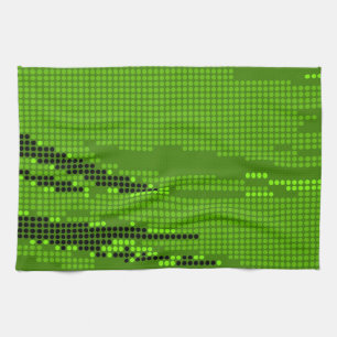 GRÜNE LIMON NEON RETRO DOTS ART HANDTUCH
