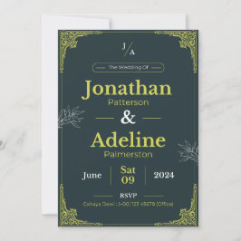 Grüne Limone Elegante Einladung zur Hochzeit