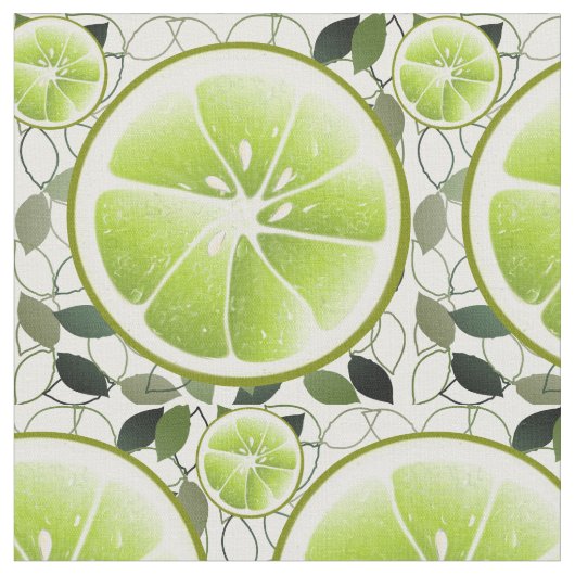Grüne Limone Fruchtscheibe Stoff (Nahaufnahme)