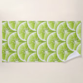 Grüne Limone Fruchtscheibe Strandtuch (Vorderseite)