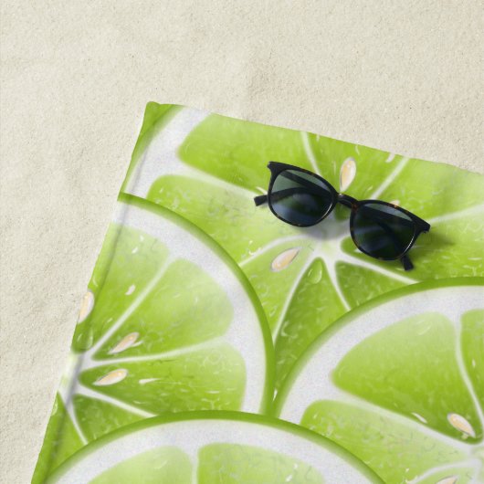 Grüne Limone Fruchtscheibe Strandtuch (Beispiel)