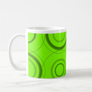 Grüne, Limone Retro-Tasse Abstrakte Kunst Kaffeetasse