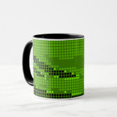 GRÜNE LIMONE SCHWARZE NEON RETRO DOTS ART TASSE (Vorderseite Links)