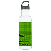GRÜNE LIMONE SCHWARZE NEON RETRO DOTS ART TRINKFLASCHE (Vorderseite)