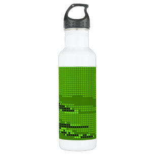 GRÜNE LIMONE SCHWARZE NEON RETRO DOTS ART TRINKFLASCHE