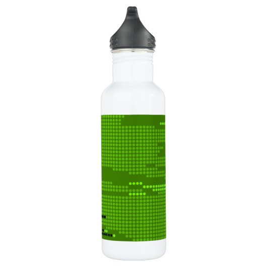 GRÜNE LIMONE SCHWARZE NEON RETRO DOTS ART TRINKFLASCHE (Rechts)