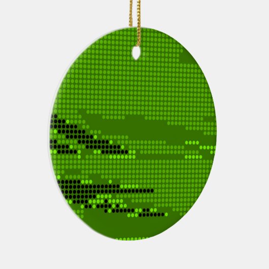 GRÜNE LIMONE SCHWARZE RETRO PUNKT-NEONKUNST KERAMIK ORNAMENT (Rechts)