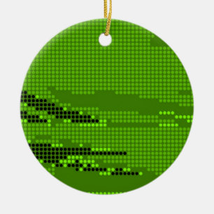 GRÜNE LIMONE SCHWARZE RETRO PUNKT-NEONKUNST KERAMIK ORNAMENT