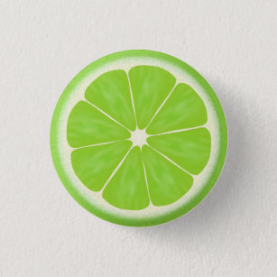 Grüne Limone Zitrusfrucht-Slice Button