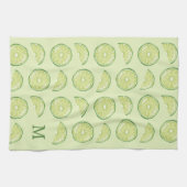 Grüne Limone Zitrusfrüchte mit maßgeschneidertem M Geschirrtuch (Horizontal)